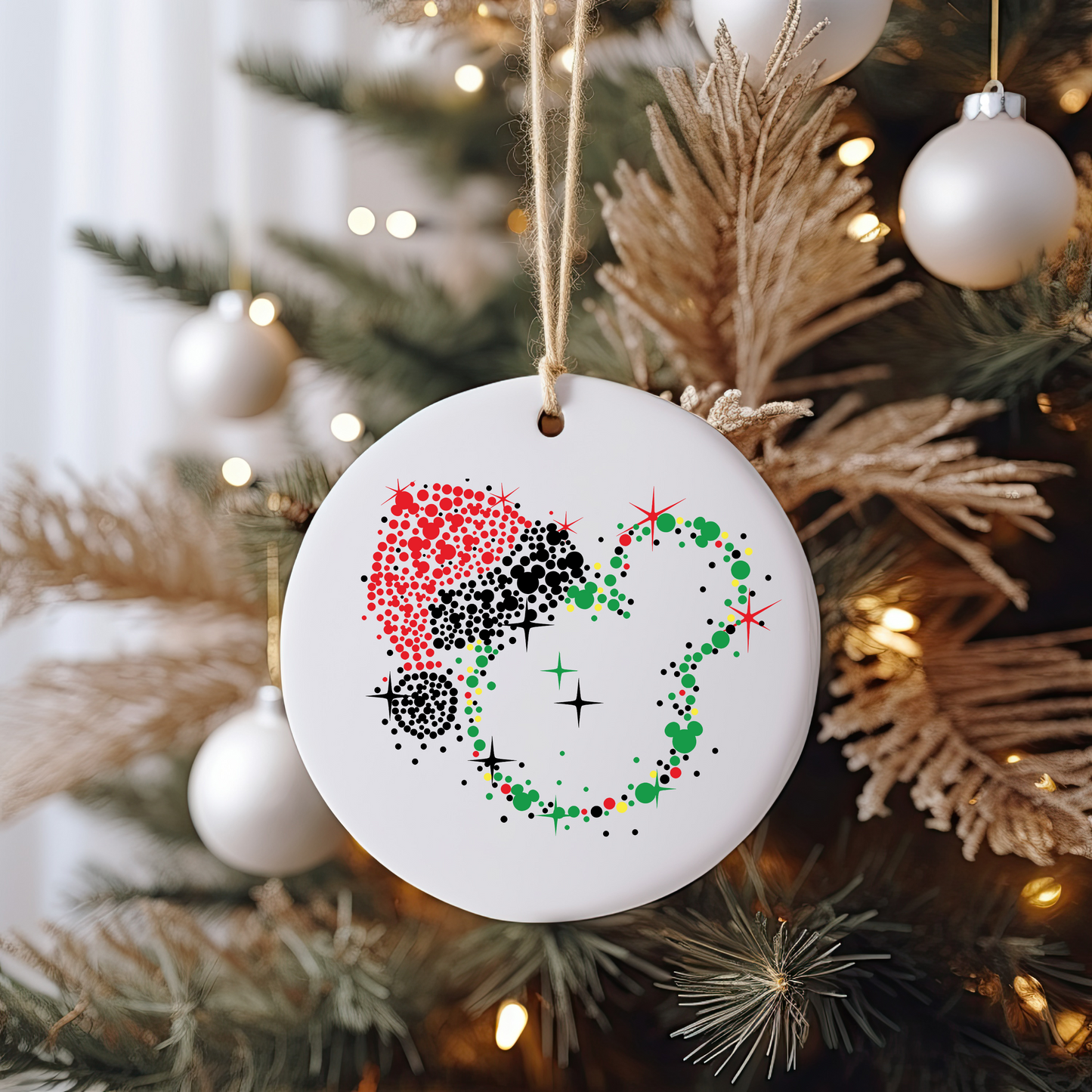 GOOD Mouse Face Dotted Ornament Size UV DTF DOUBLE SIDED
