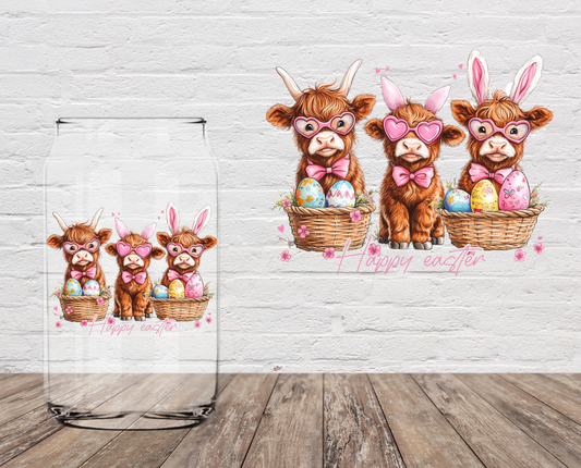 Happy Easter Cows 4" UV DTF