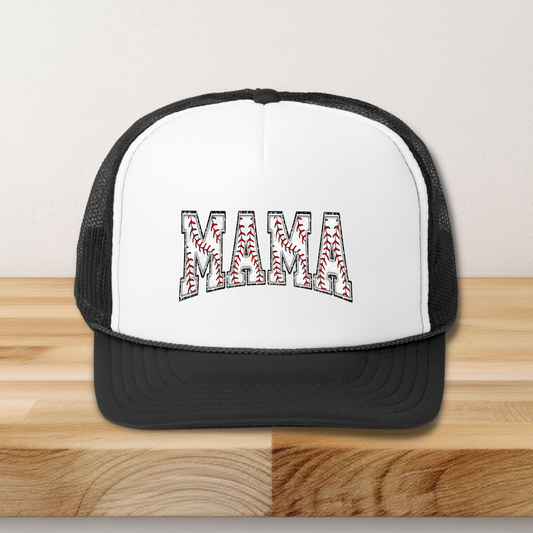 Mama Baseball Print Hat/Pocket Transfers DTF