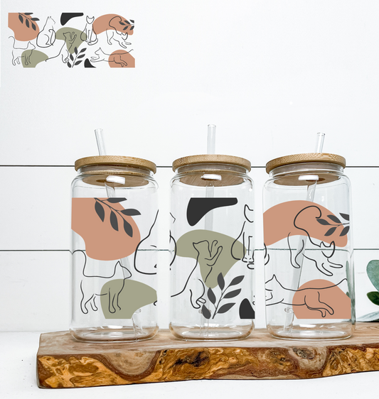 Cat Fine Line UV DTF Cup Wrap