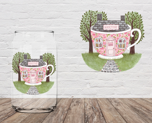 Bookstore Tea Cup 4" UV DTF