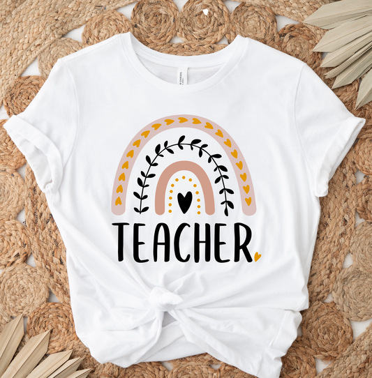 Teacher Tan Rainbow DTF TRANSFER