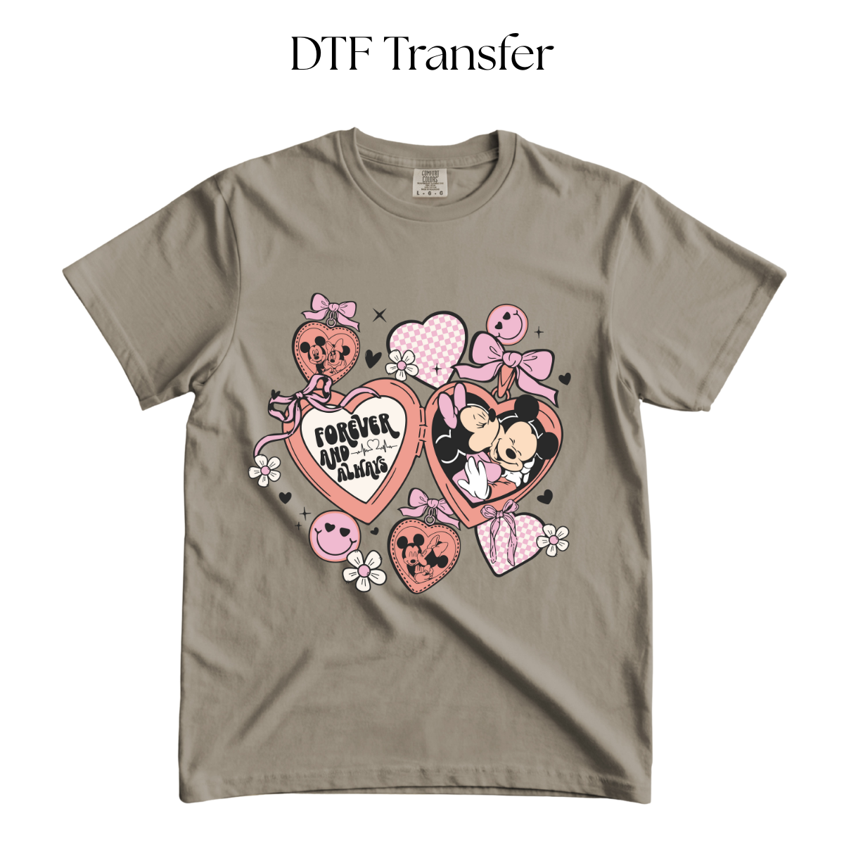 Mouse Forever and Always Valentines DTF Transfer