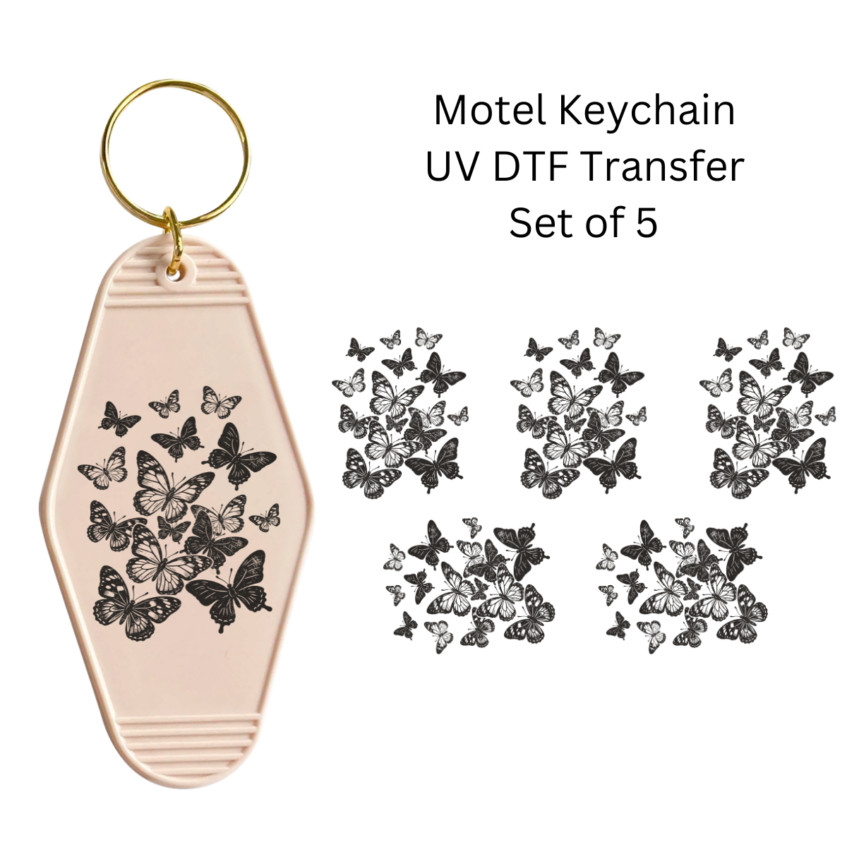 Butterflies Set of 5 Keychain Transfers