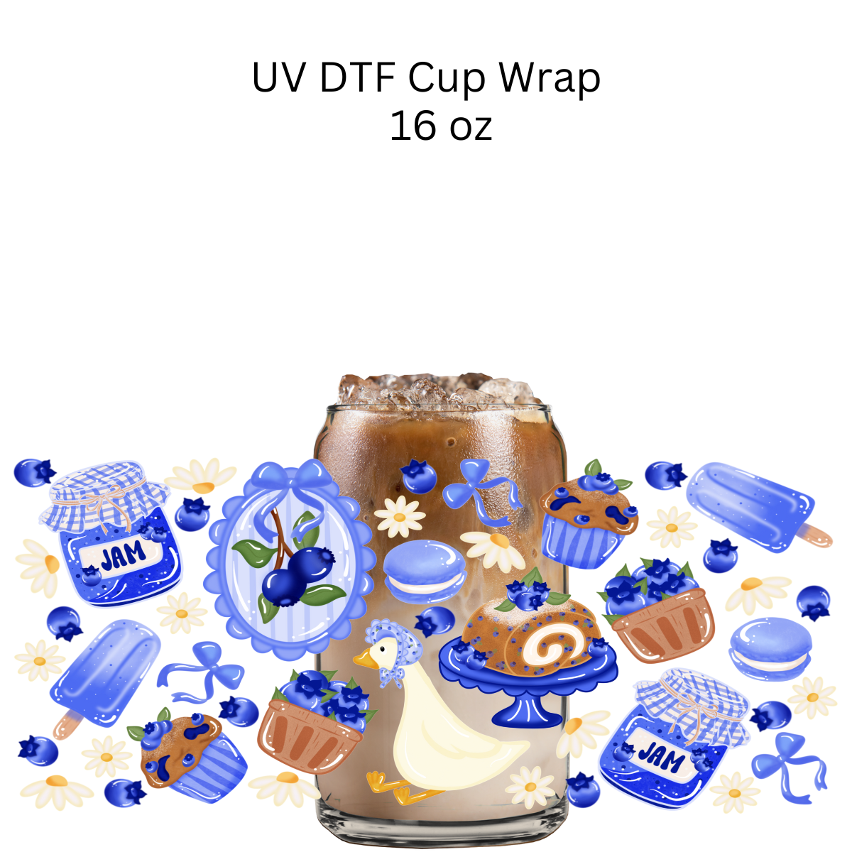 Blueberry Snacks UV DTF Cup Wrap
