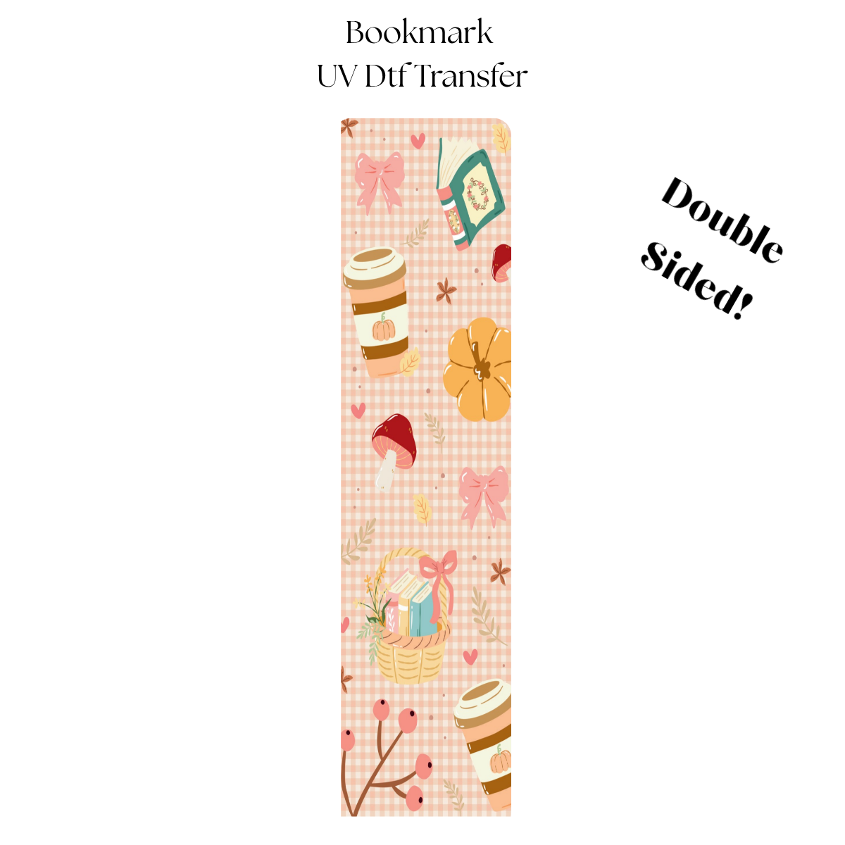 Plaid Fall Stuff UV DTF Bookmark Transfer