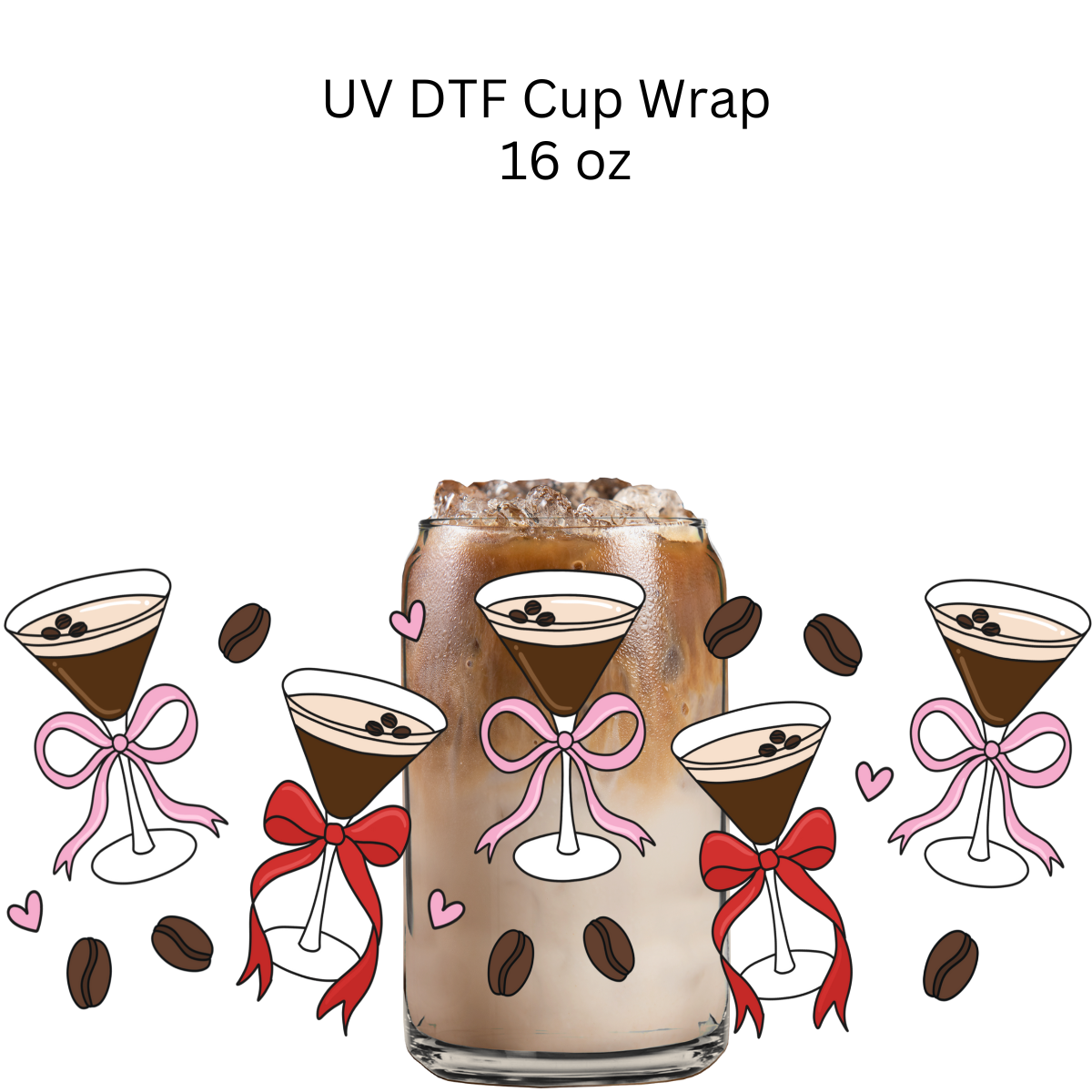 Espresso Martini UV DTF Cup Wrap
