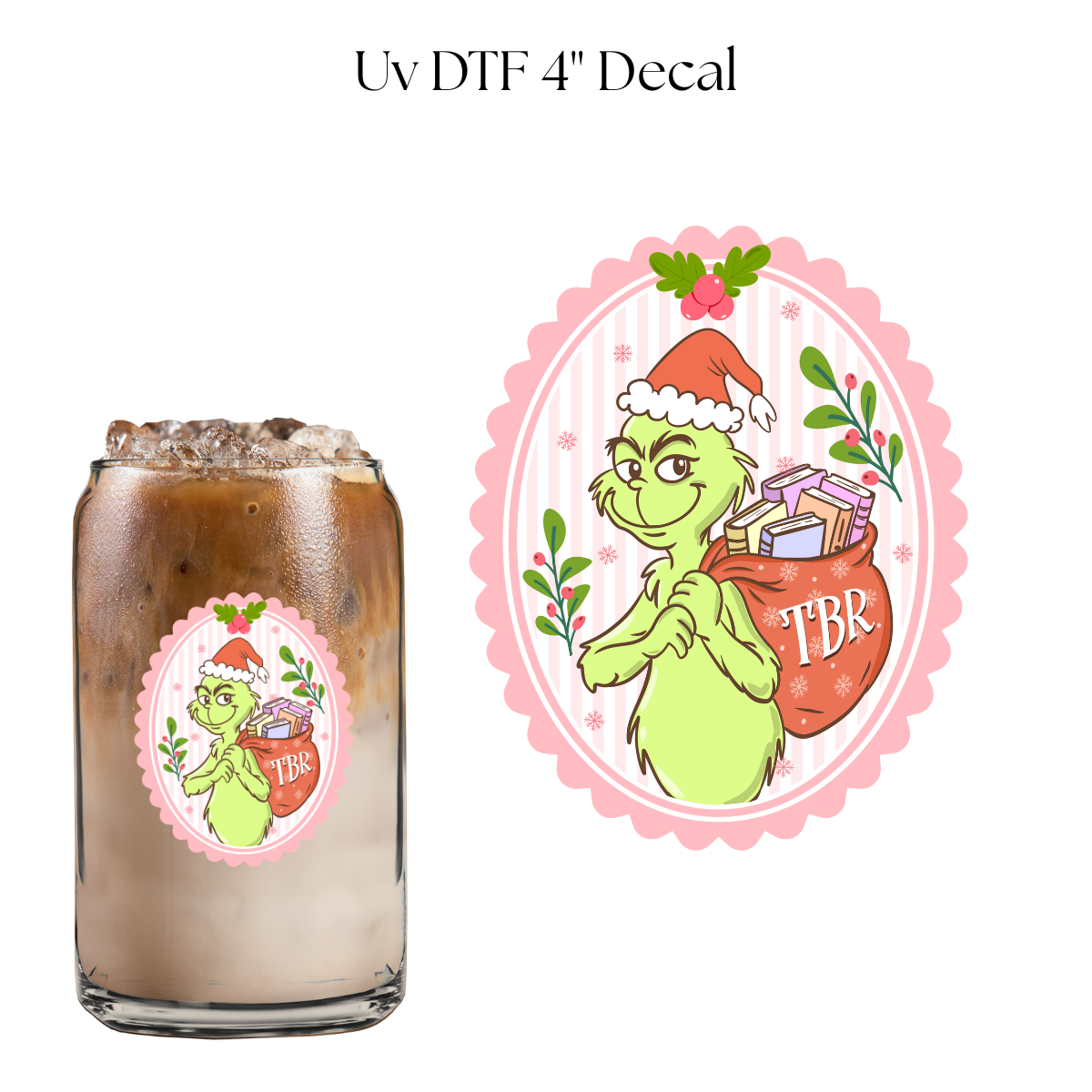 Green Monster Book Sack 4” UV DTF Decal