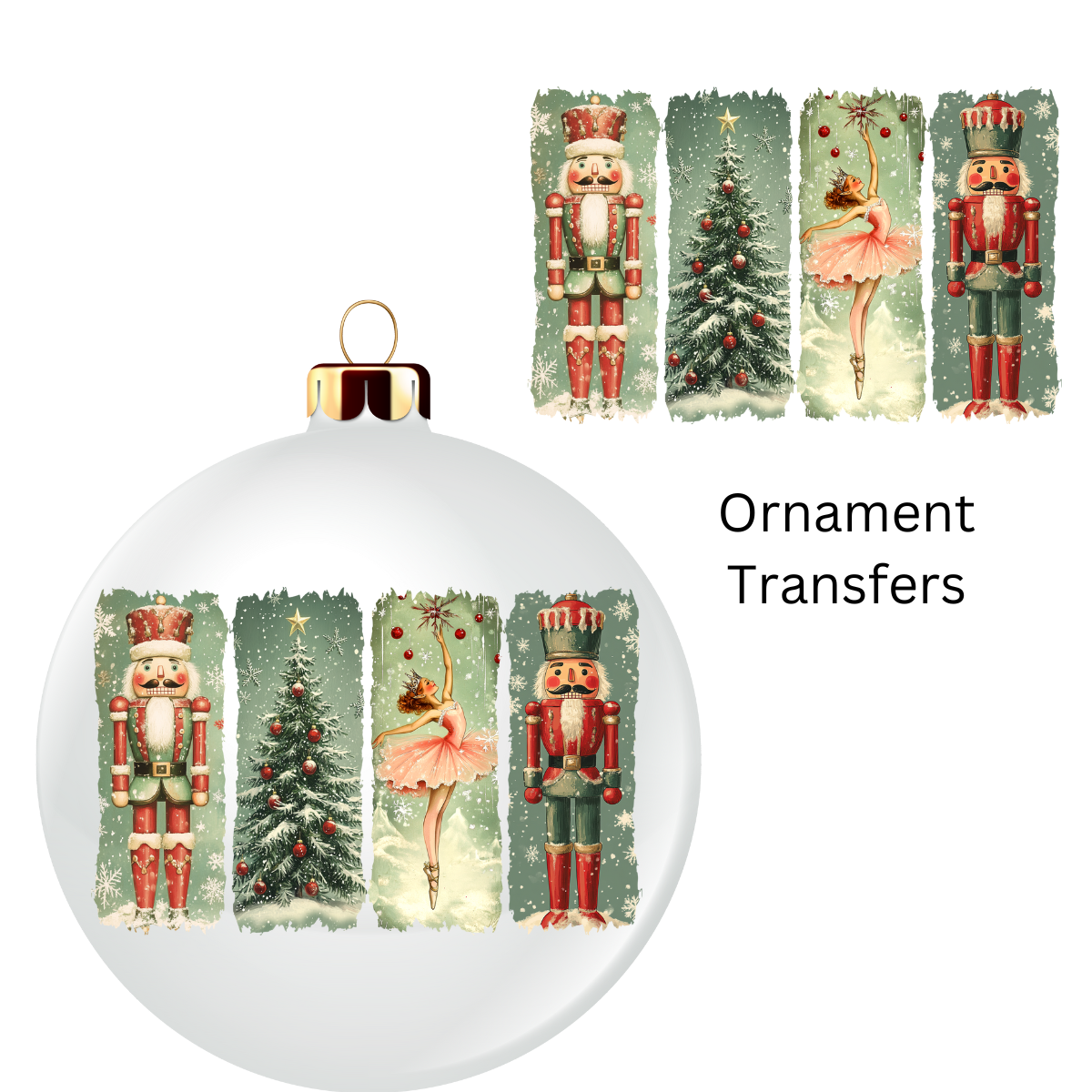 Christmas Ballet Ornament Transfer UV DTF