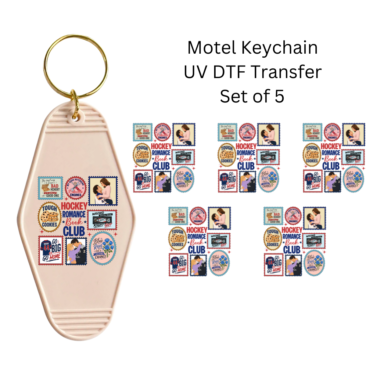 Hockey Romance Set of 5 Keychain Transfers