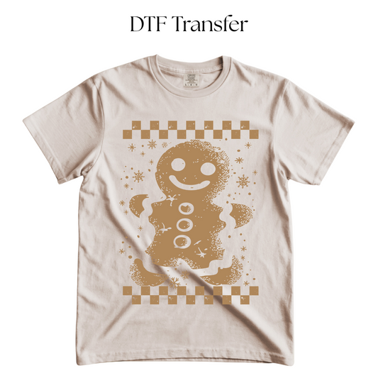 Gingerbread Man Single Color DTF Transfer