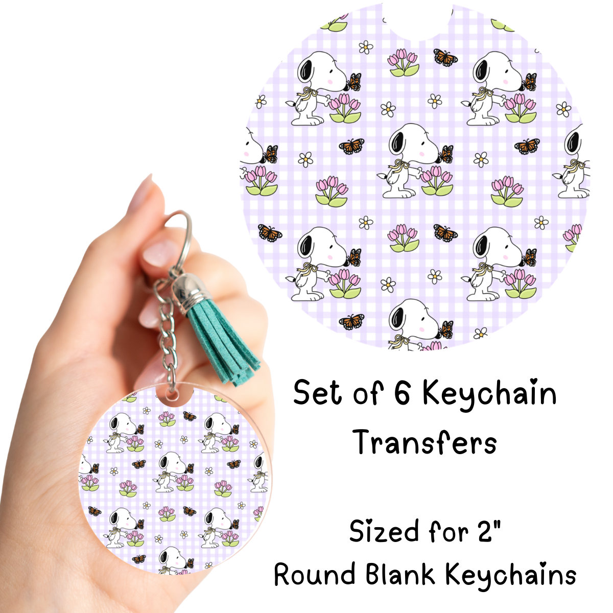 Snoop Flower Spring Round Keychain Transfer