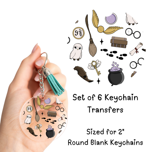 Wizard Thing Round Keychain Transfer (SET of 6)
