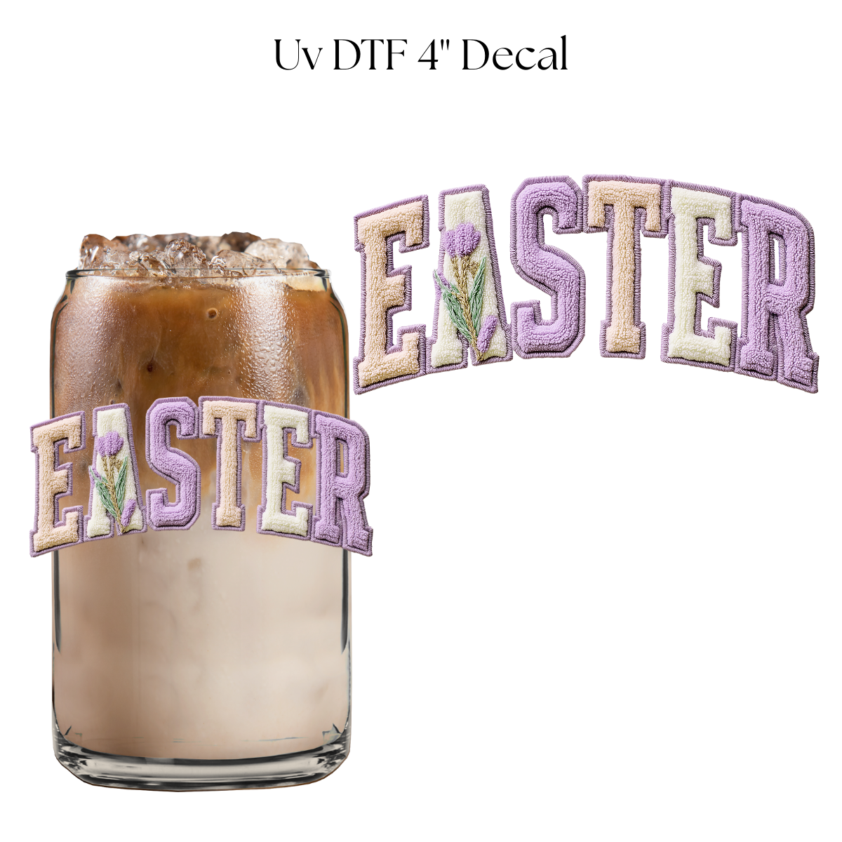 Easter Purple Faux Yarn 4” UV DTF Decal