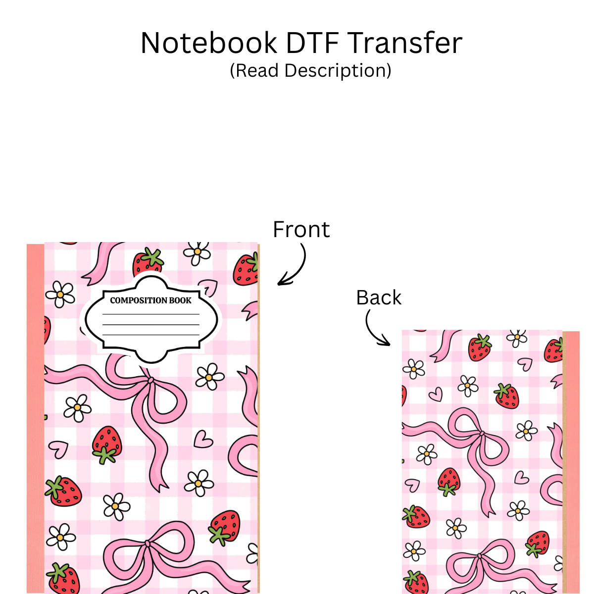 Strawberries and Bows Kraft Notebooks