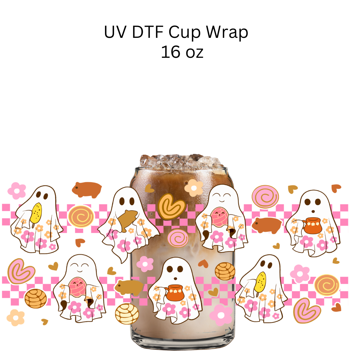 Ghosties and Pan UV DTF Cup Wrap