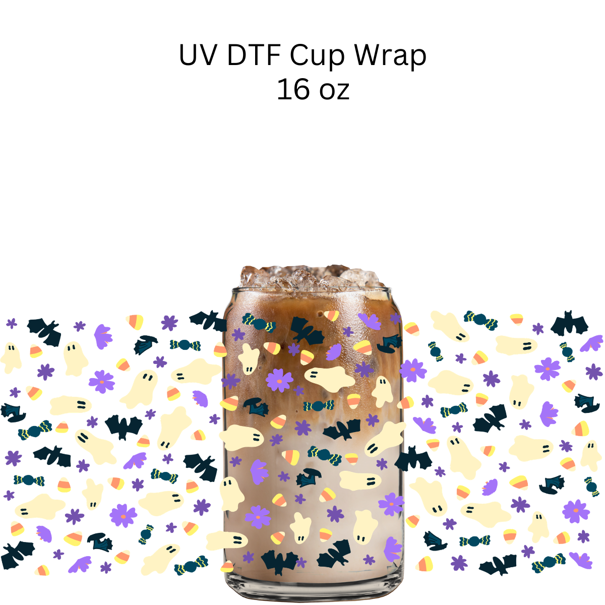 Ghosts Candy Corn UV DTF Cup Wrap