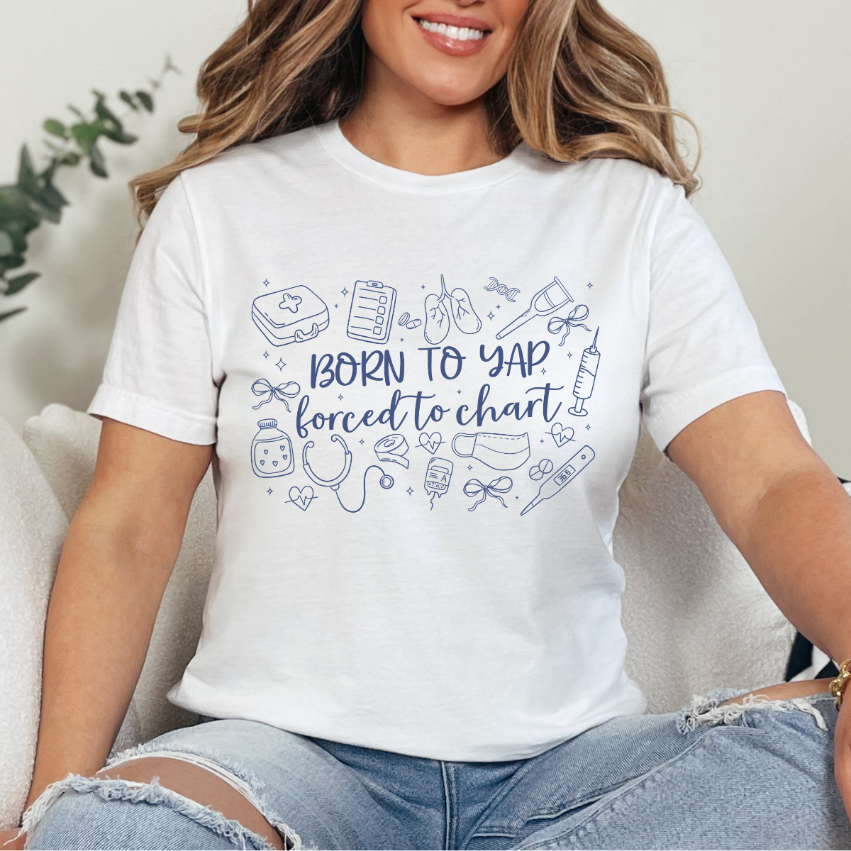 Born to Yap BLUE Single Color Dtf Transfer (print to order)