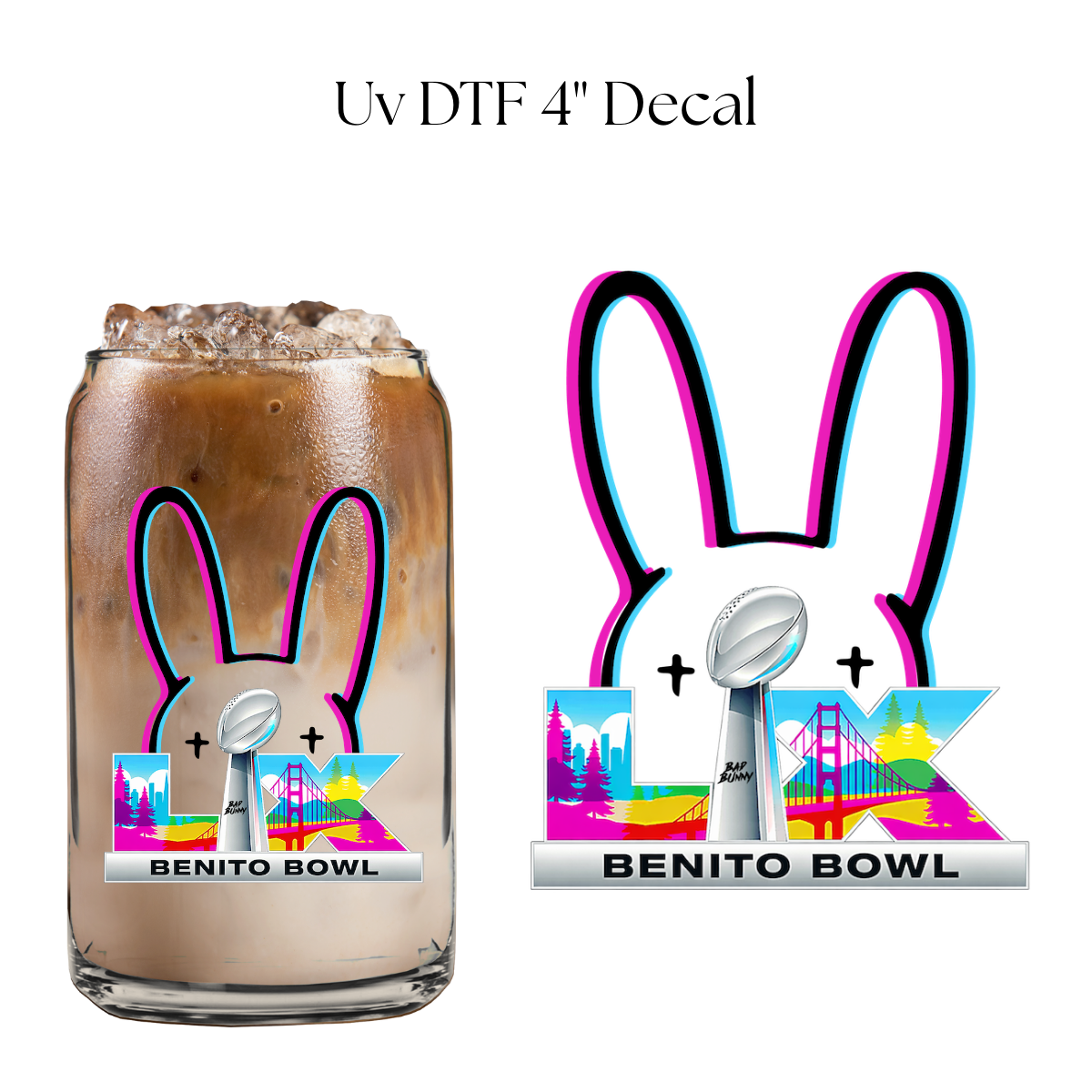 Benito LAX Bowl 4” UV DTF Decal