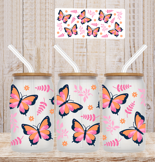 Pink Butterflies UV DTF Wrap