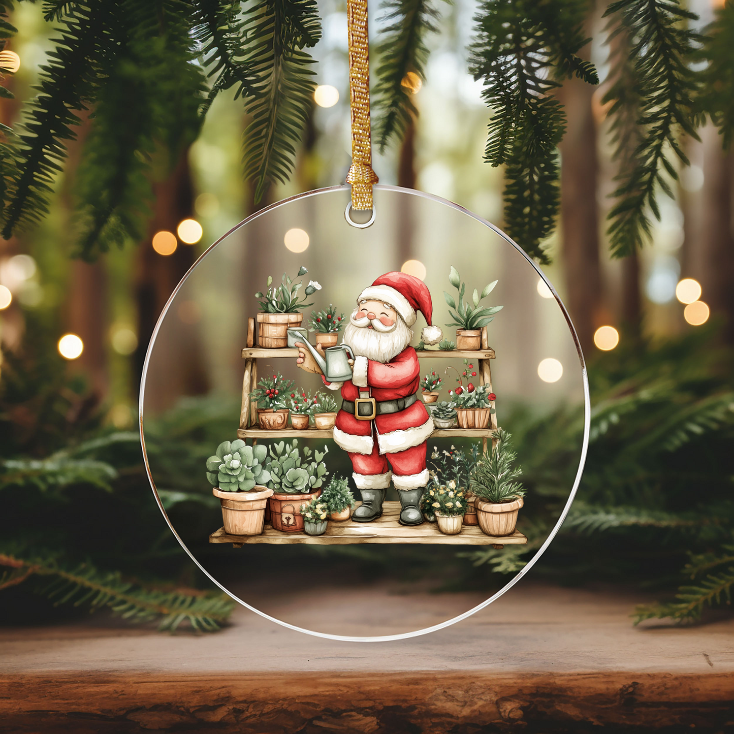 GOOD Santa Gardener Ornament Size UV DTF DOUBLE SIDED