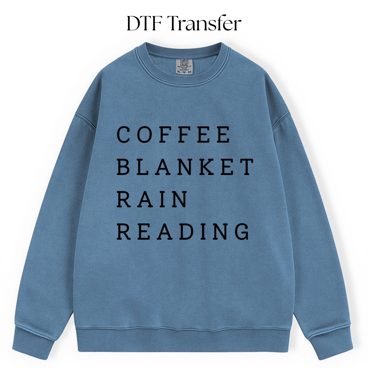Coffee Blanket Rain Reading Single Color DTF Transfer