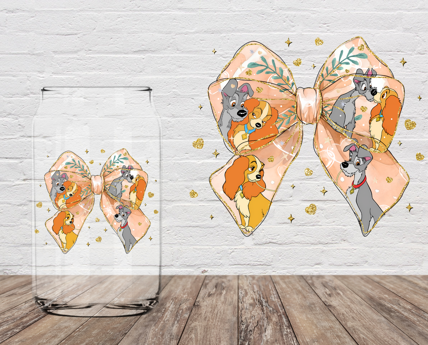 Dogs In Love Bow 4" UV DTF