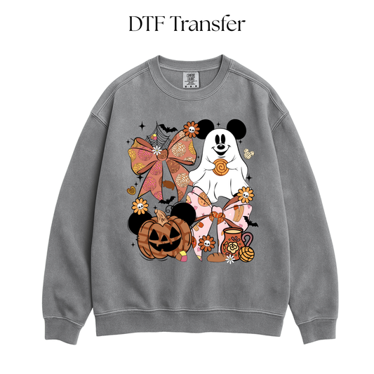 Ghost Mouse Bows Pan Dulce DTF Transfer