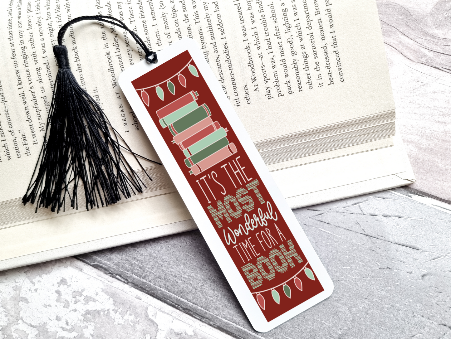 GOOD It's The Most Wonderful Time For A Book UV DTF Bookmark DOUBLE SIDED