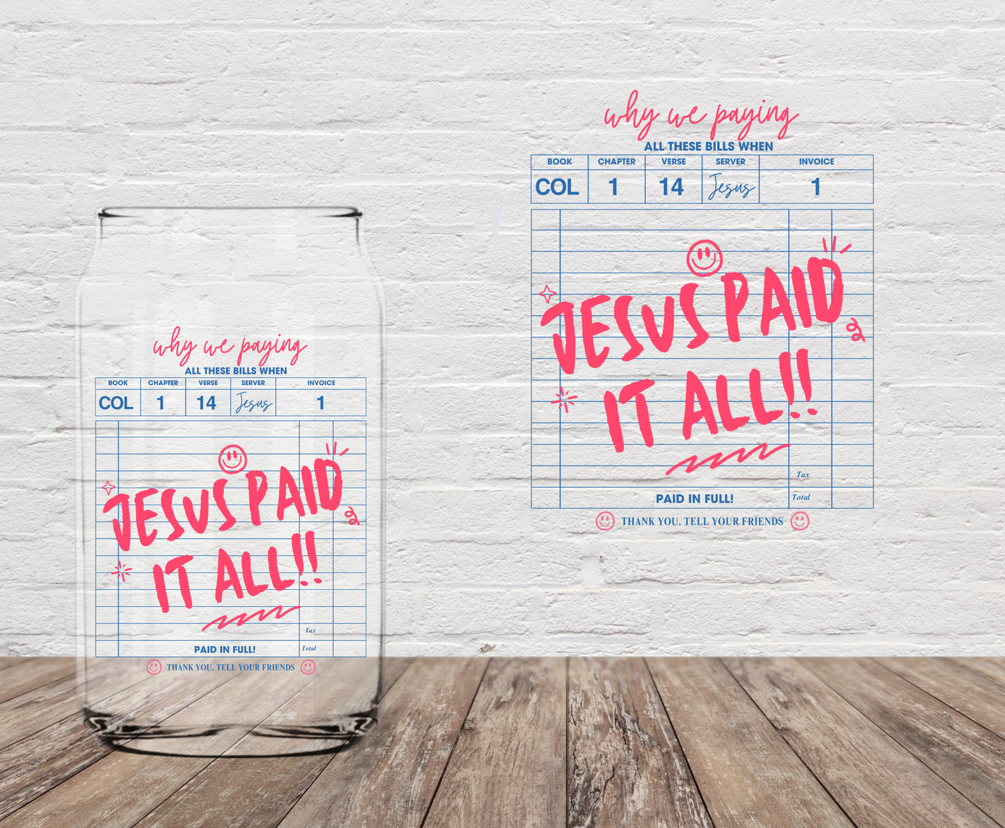 Jesus Paid it All 4" UV DTF