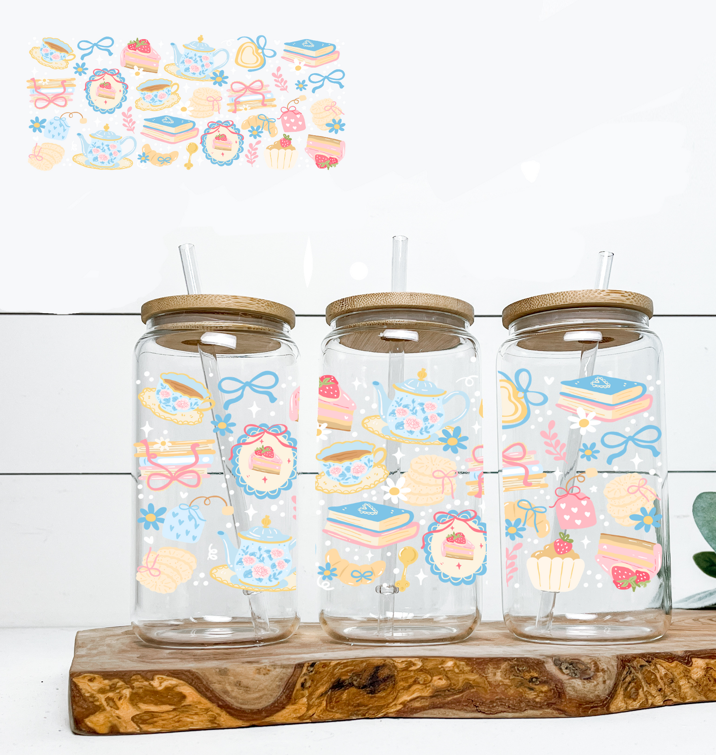 Tea Party UV DTF Wrap DOUBLE SIDED