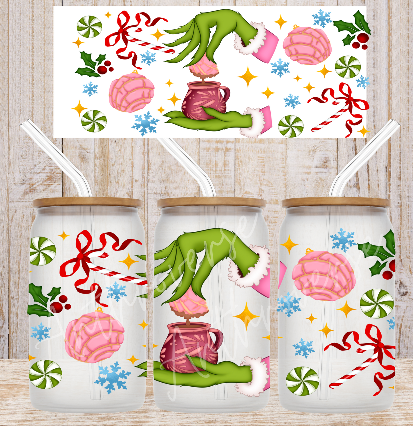 GOOD Pink Concha & Green Monster UV DTF DOUBLE SIDED
