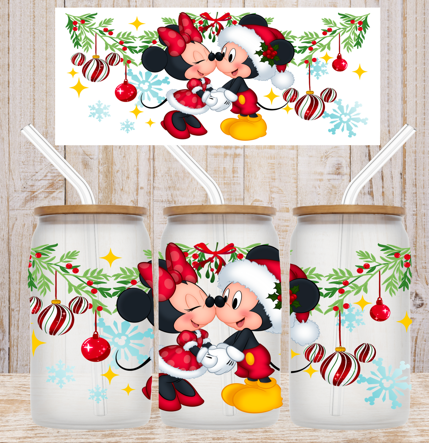 GOOD Magical Mouses On Christmas Wrap UV DTF DOUBLE SIDED
