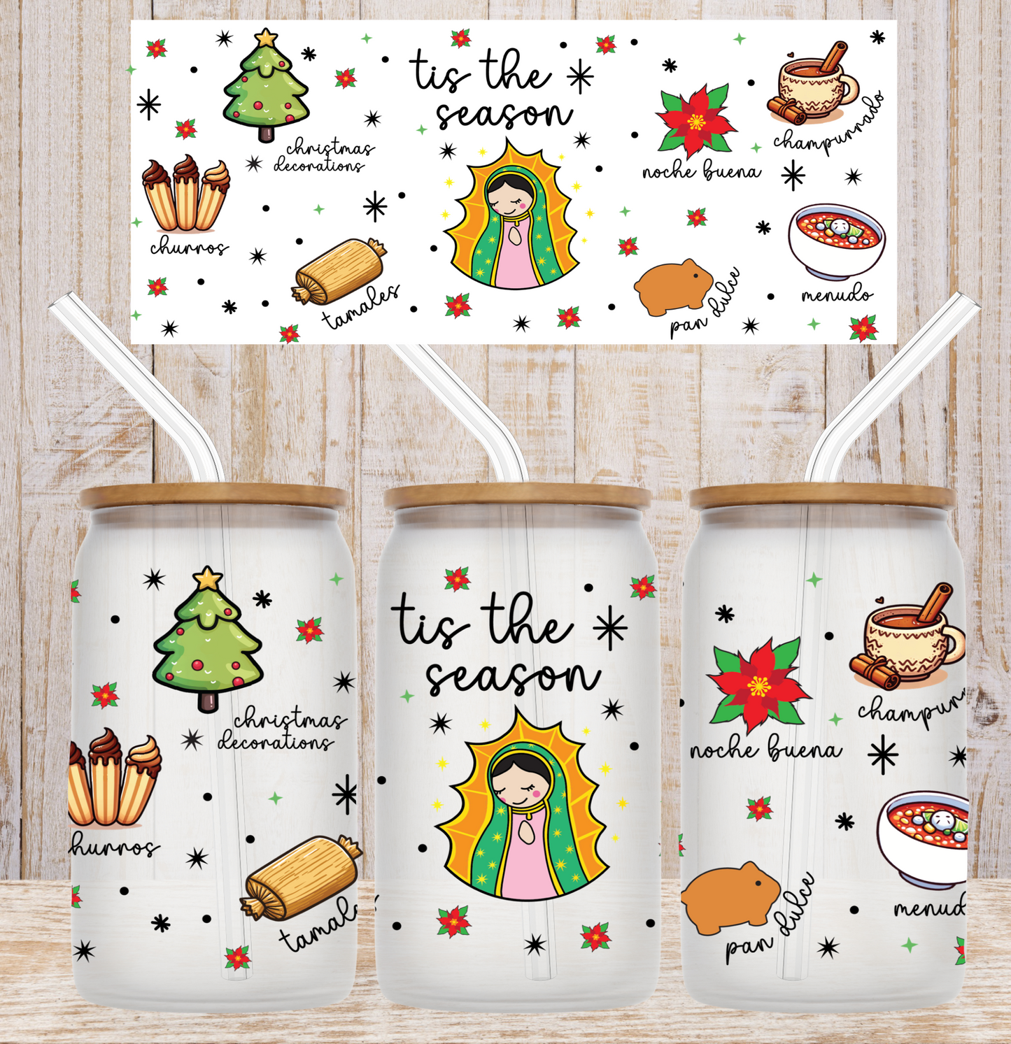 GOOD Tis' The Season Christmas Wrap UV DTF DOUBLE SIDED