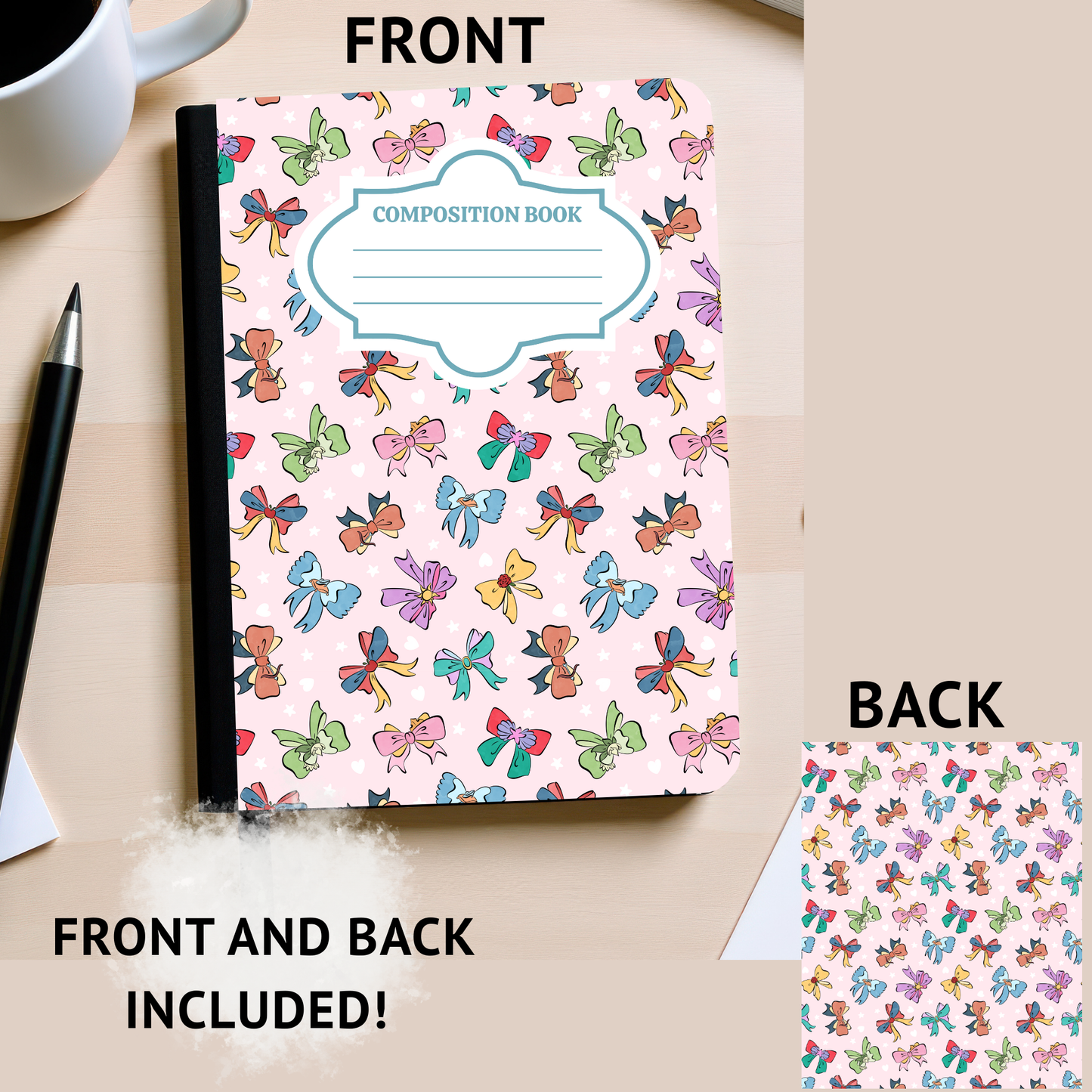 Princess Bows Composition Notebook Sticker