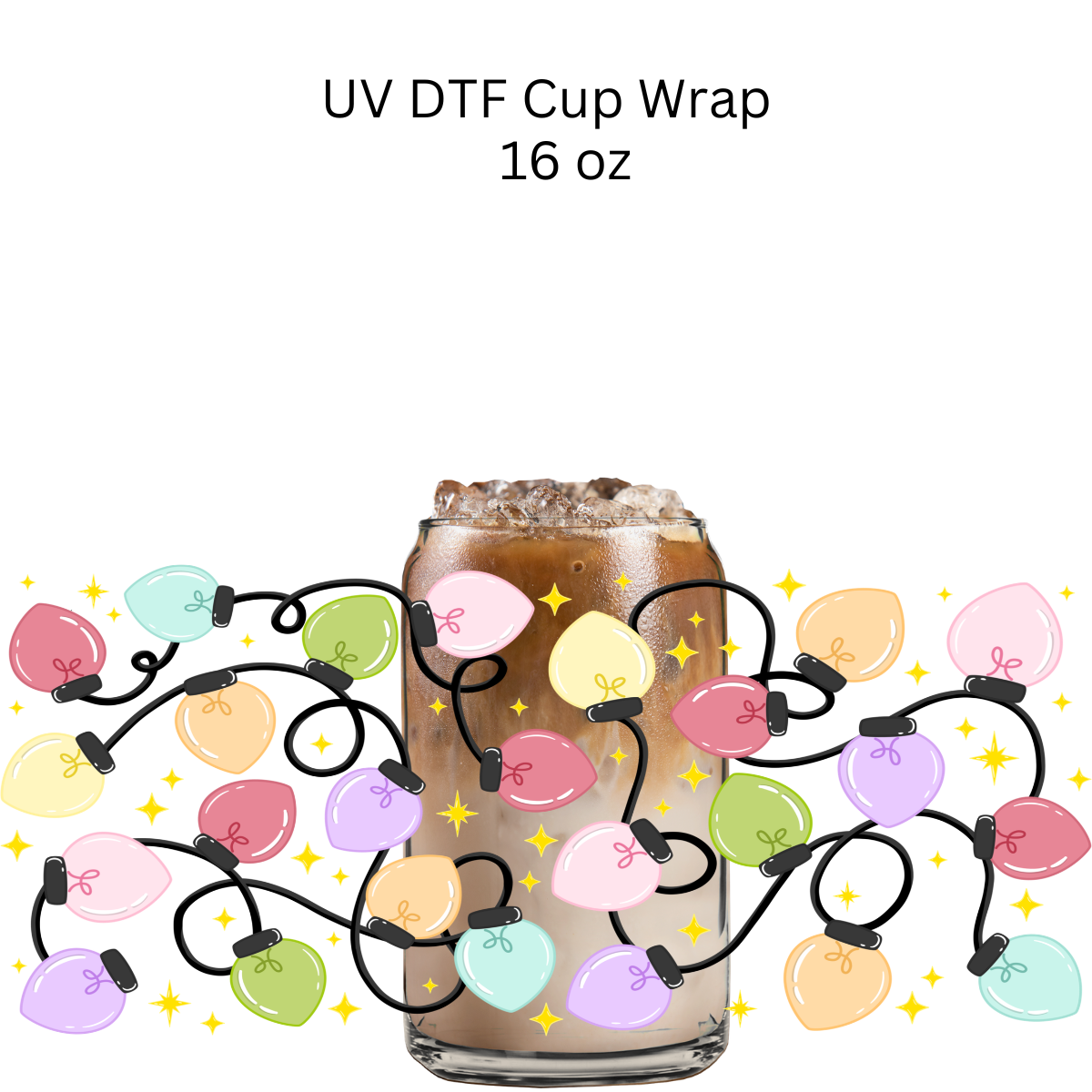 Christmas Lights UV DTF Cup Wrap