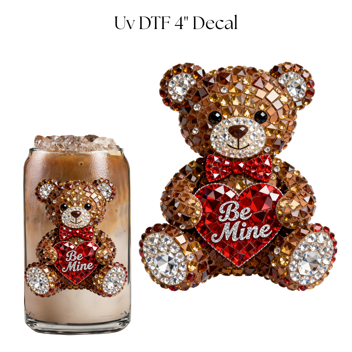 Rhinestone Bear 4” UV DTF Decal