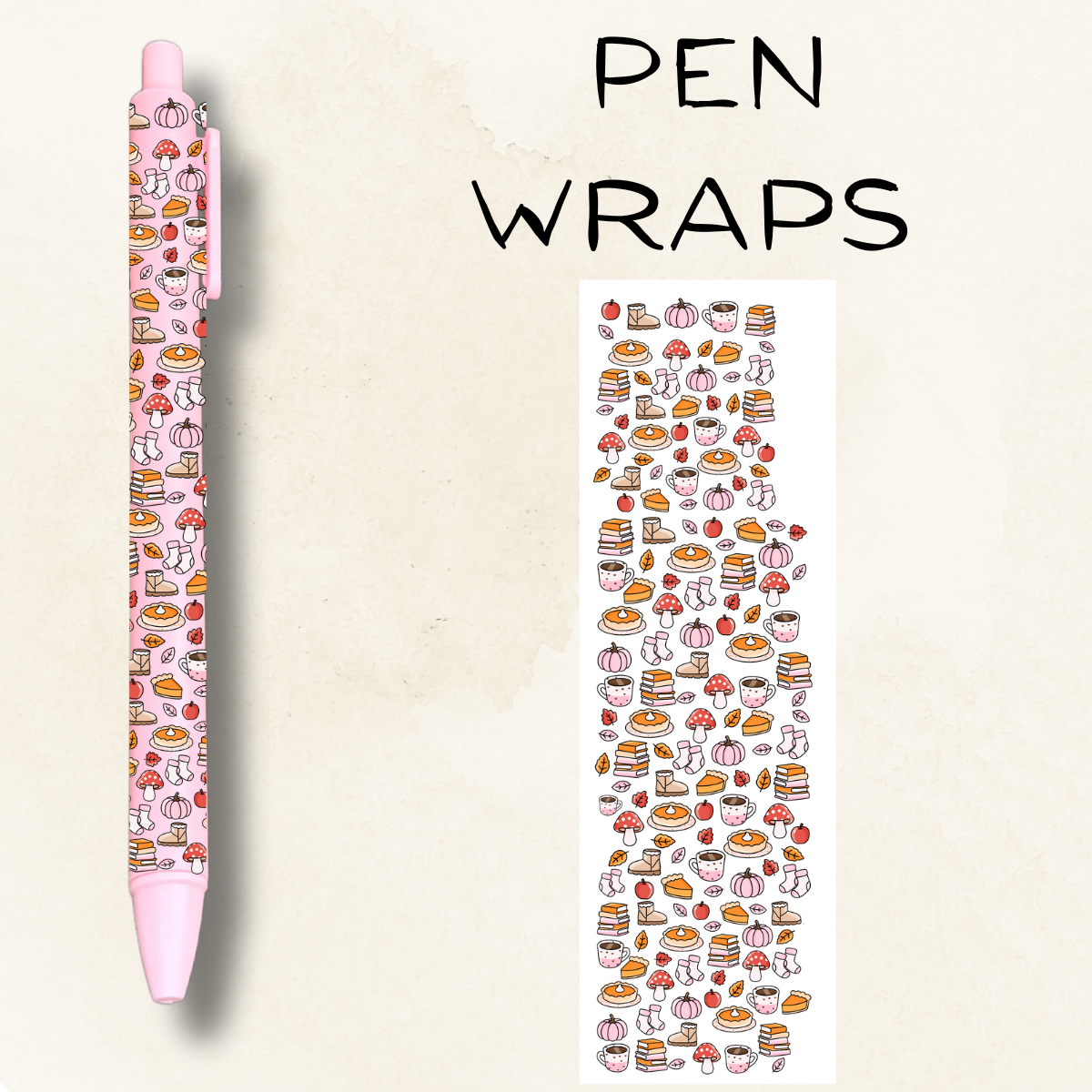 Fall Food UV DTF Wrap For Ballpoint Pen
