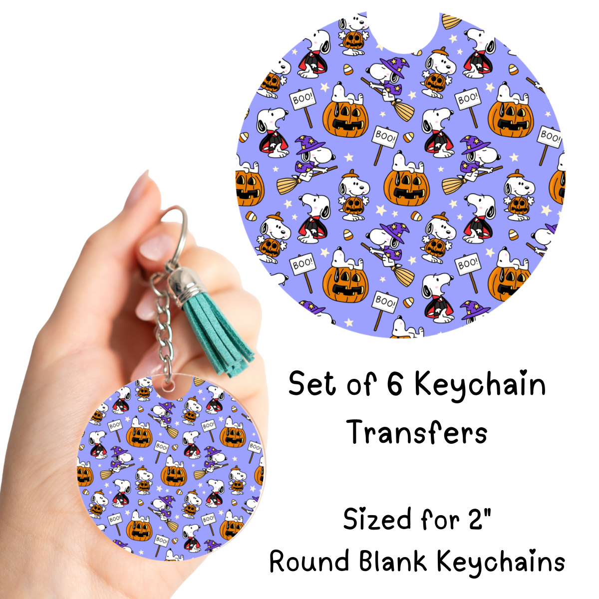 Purple Snoop Boo Keychain Transfer Set of 6