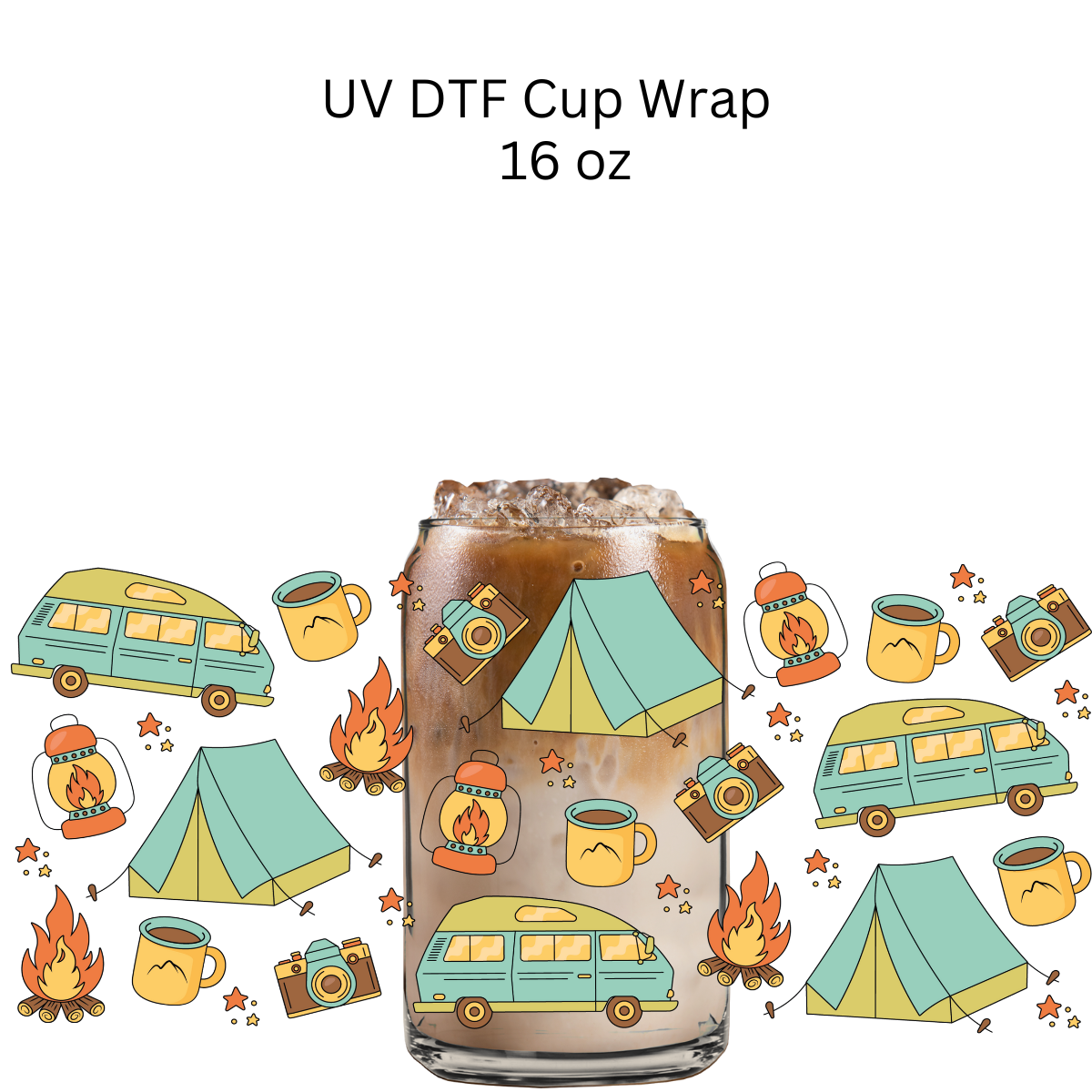 Camping Stuff UV DTF Cup Wrap