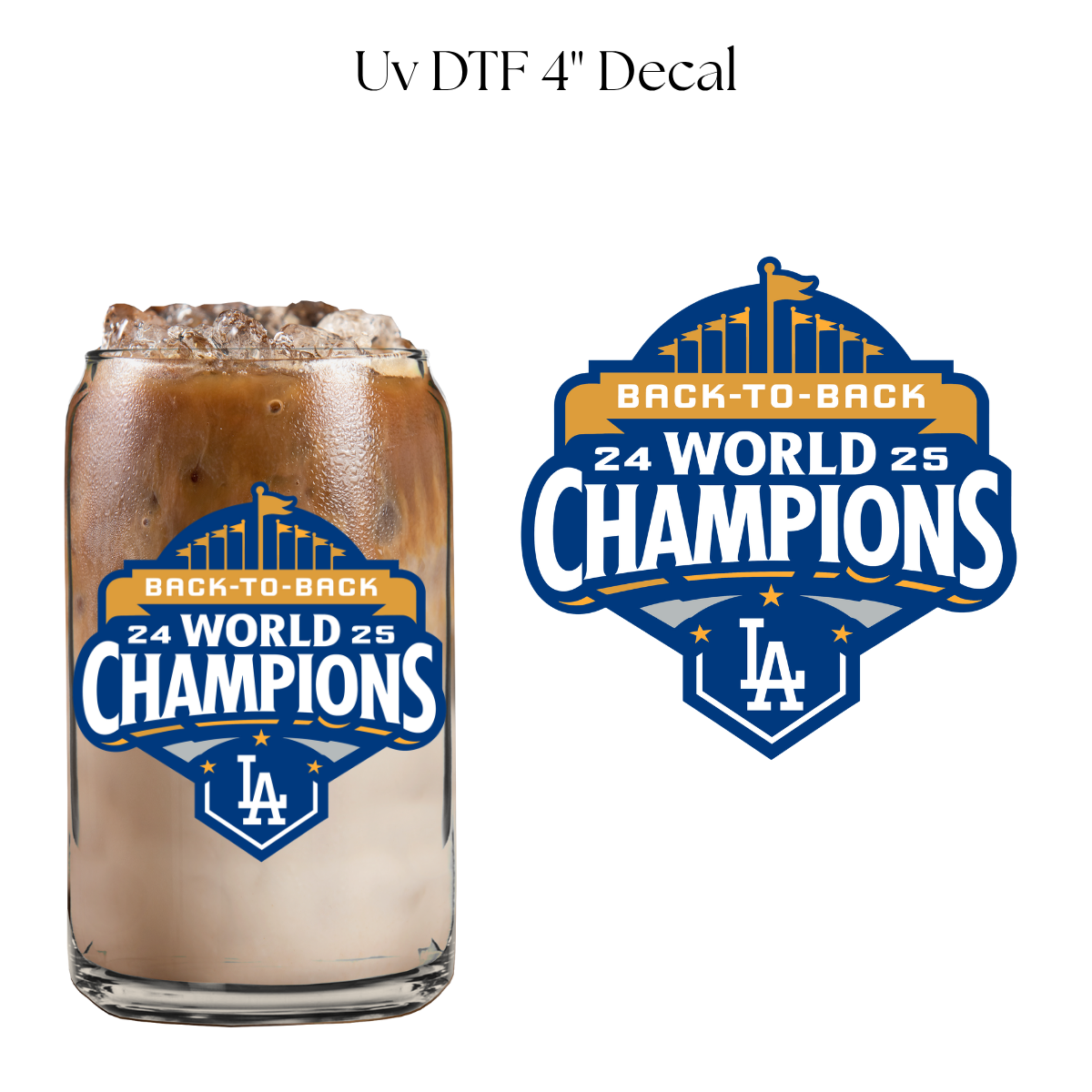 Back to Back Champ 4” UV DTF Decal