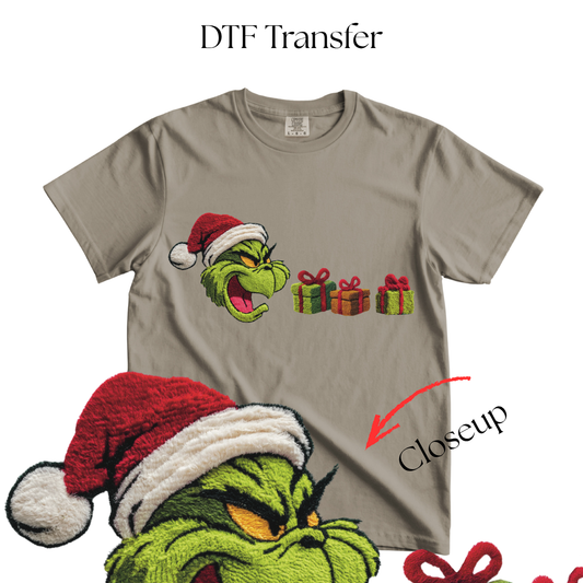Green Monster Pac-boy Faux Patch DTF Transfer