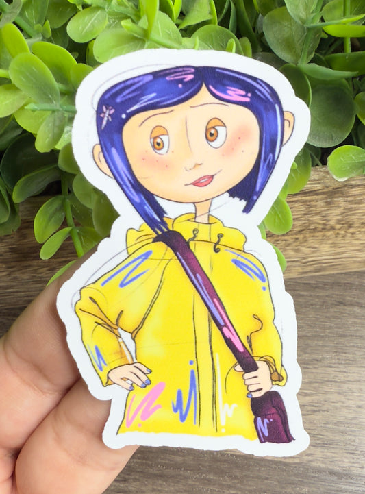 Coral Girl White Vinyl Sticker