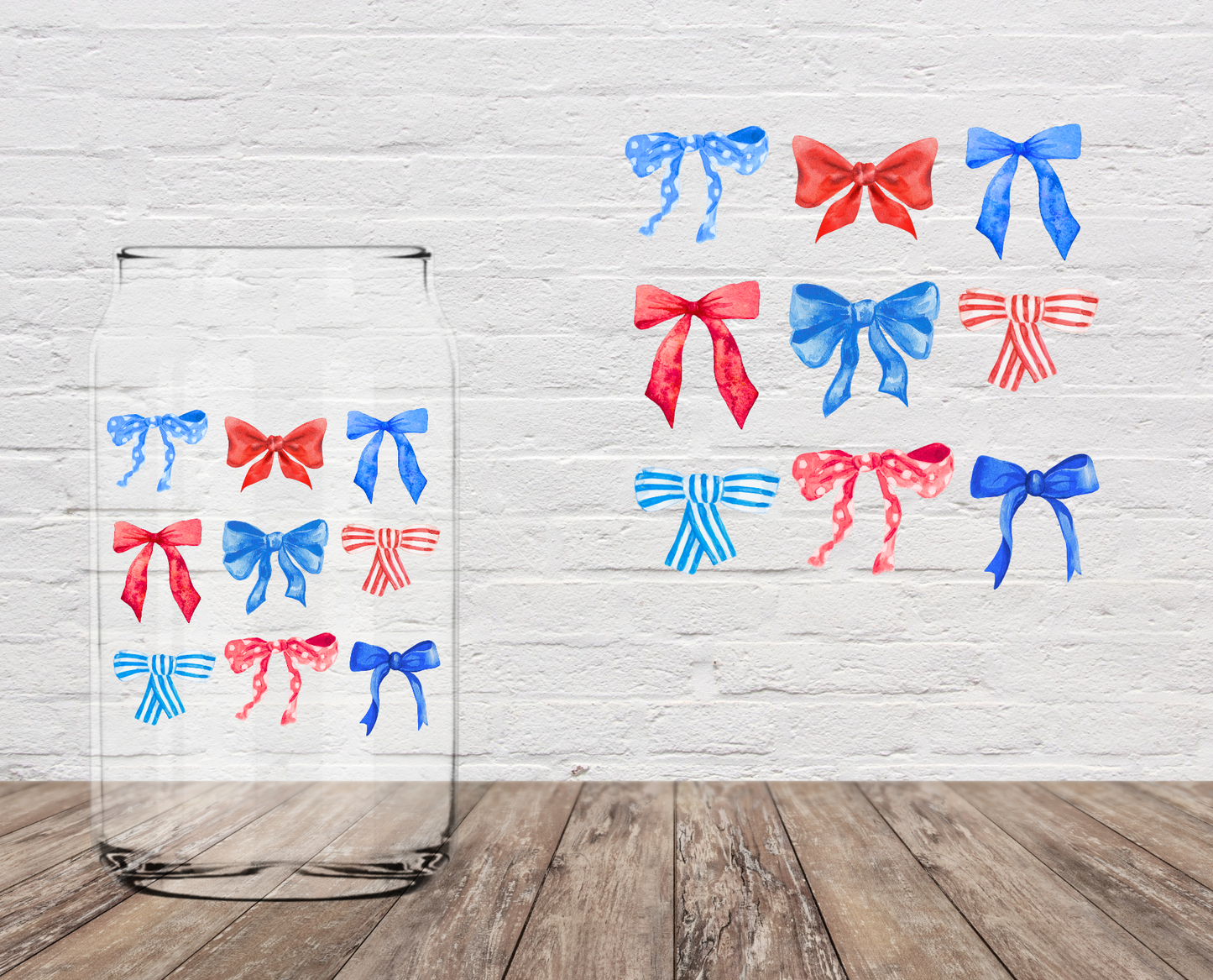 Red & Blue Bows 4" UV