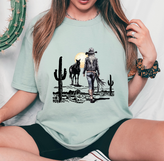 Cowgirl Walking DTF Transfer