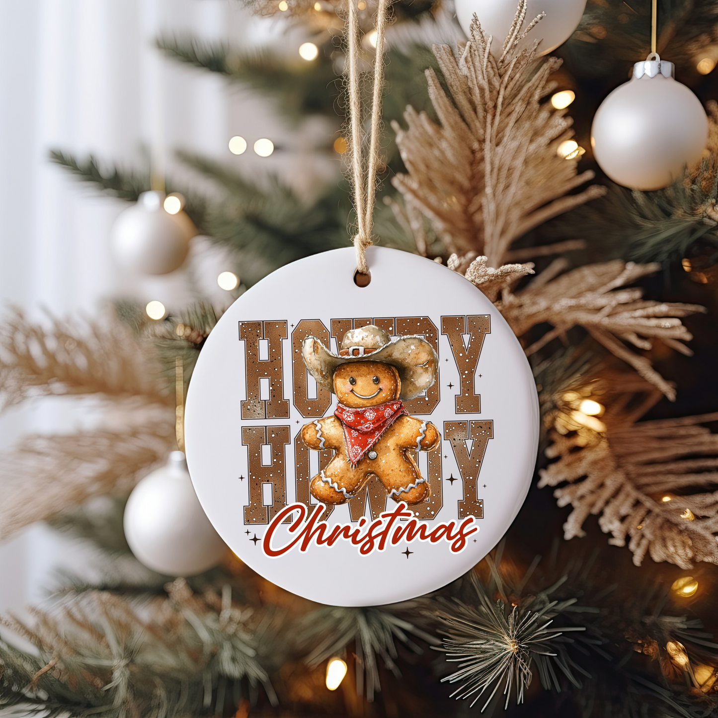 GOOD Howdy Gingerbread Ornament Size UV DTF DOUBLE SIDED