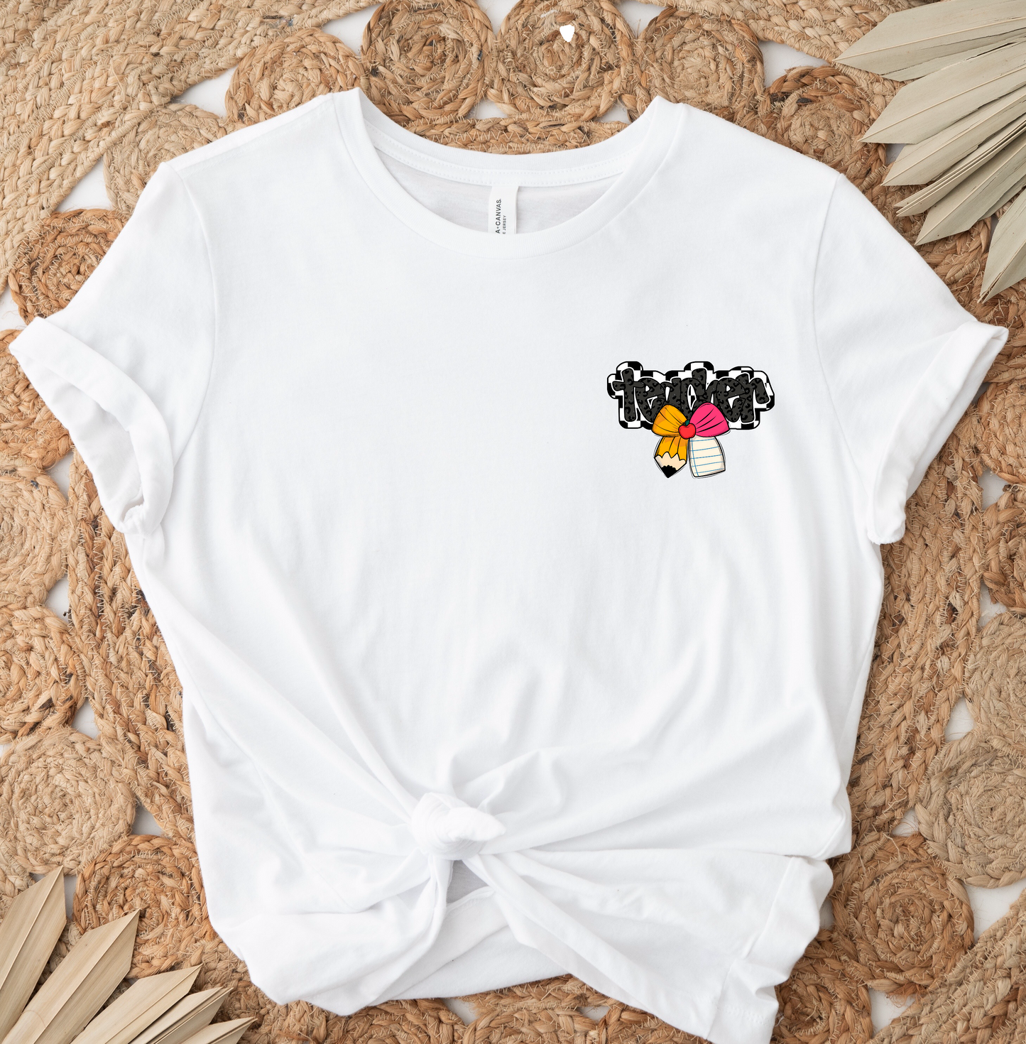 Teacher Black Checkered DTF TRANSFER