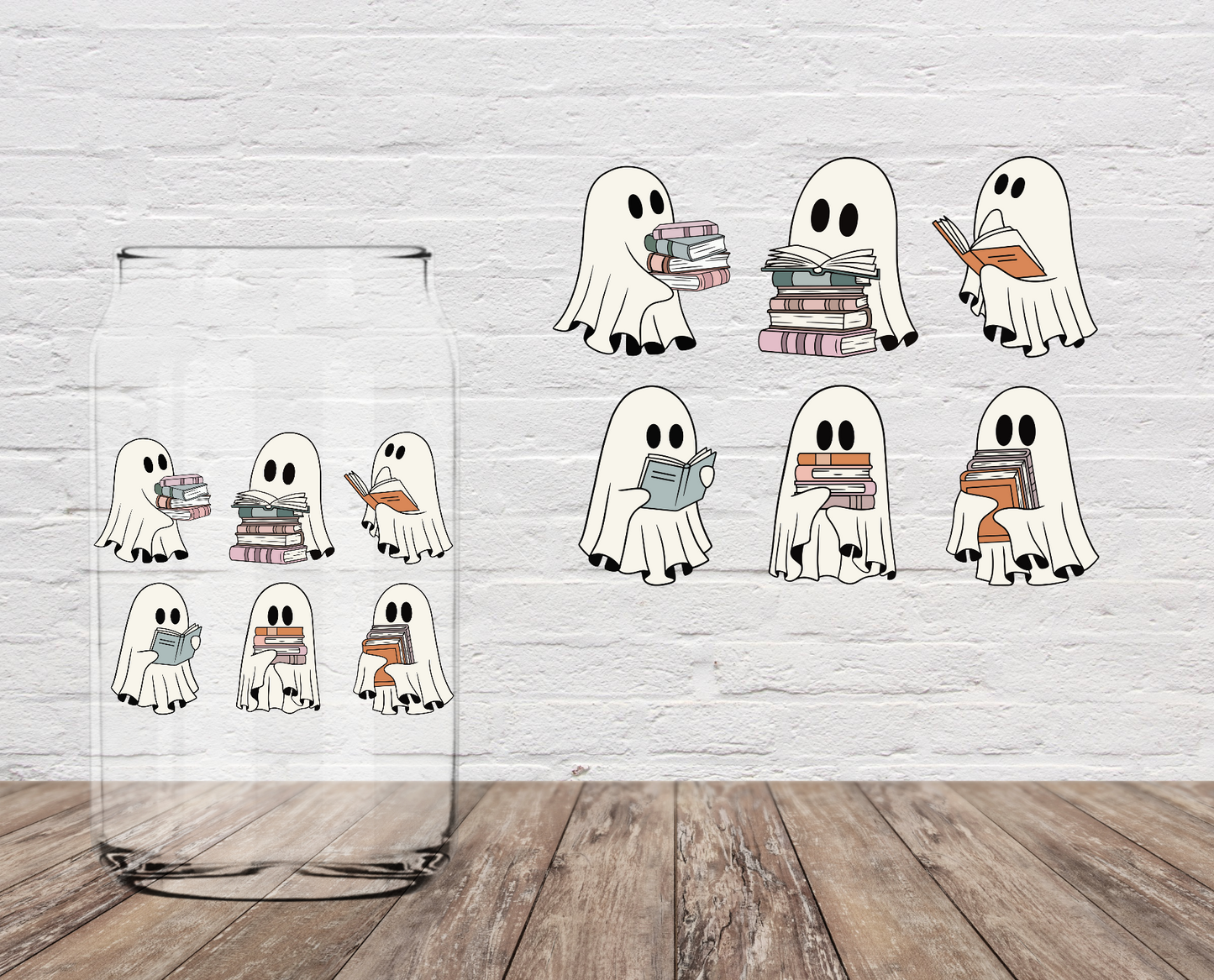 Ghosts with Books 4" UV DTF