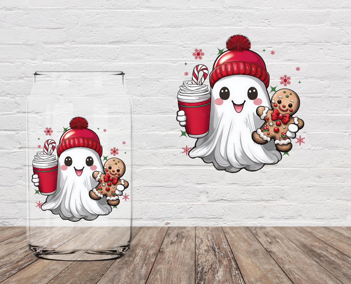 GOOD Ghost Gingerbread DOUBLE SIDED 4" UV DTF