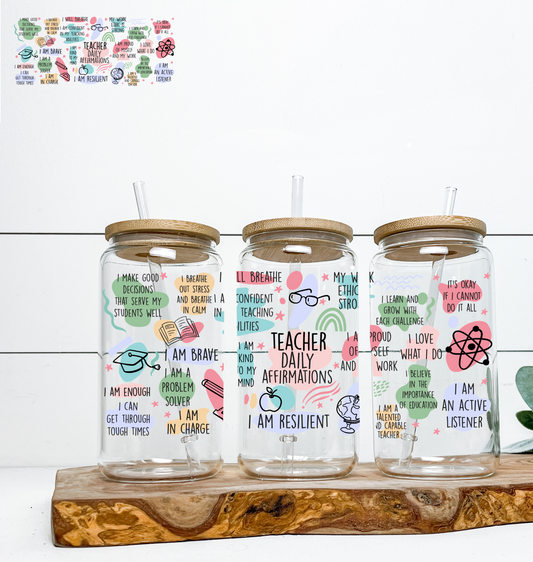 Teacher Daily Affirmations UV DTF Wrap